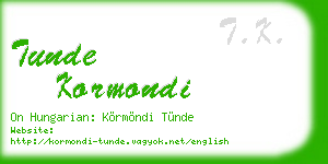 tunde kormondi business card
