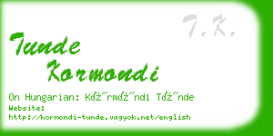 tunde kormondi business card